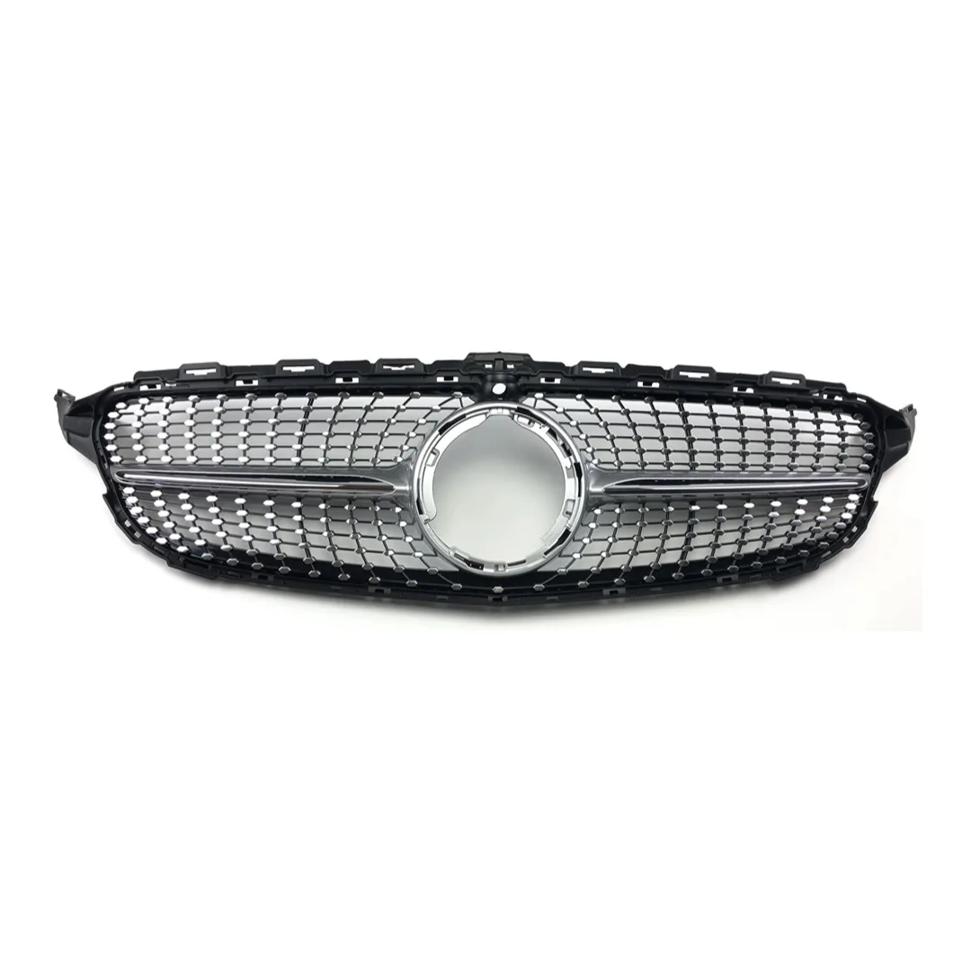 Accessori centrali di ingresso per Mercedes Benz classe C W205 C205 2019-22 C180 C200 C260 Stelle Stile Griglia anteriore Griglia paraurti Griglia