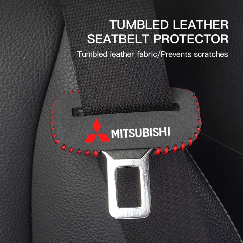 

Car Safety Belt Buckle Plug Leather Cover For Mitsubishi Lancer Mirage ASX Pajero Ralliart Outlander Jinxuan Lancer Ex Galant