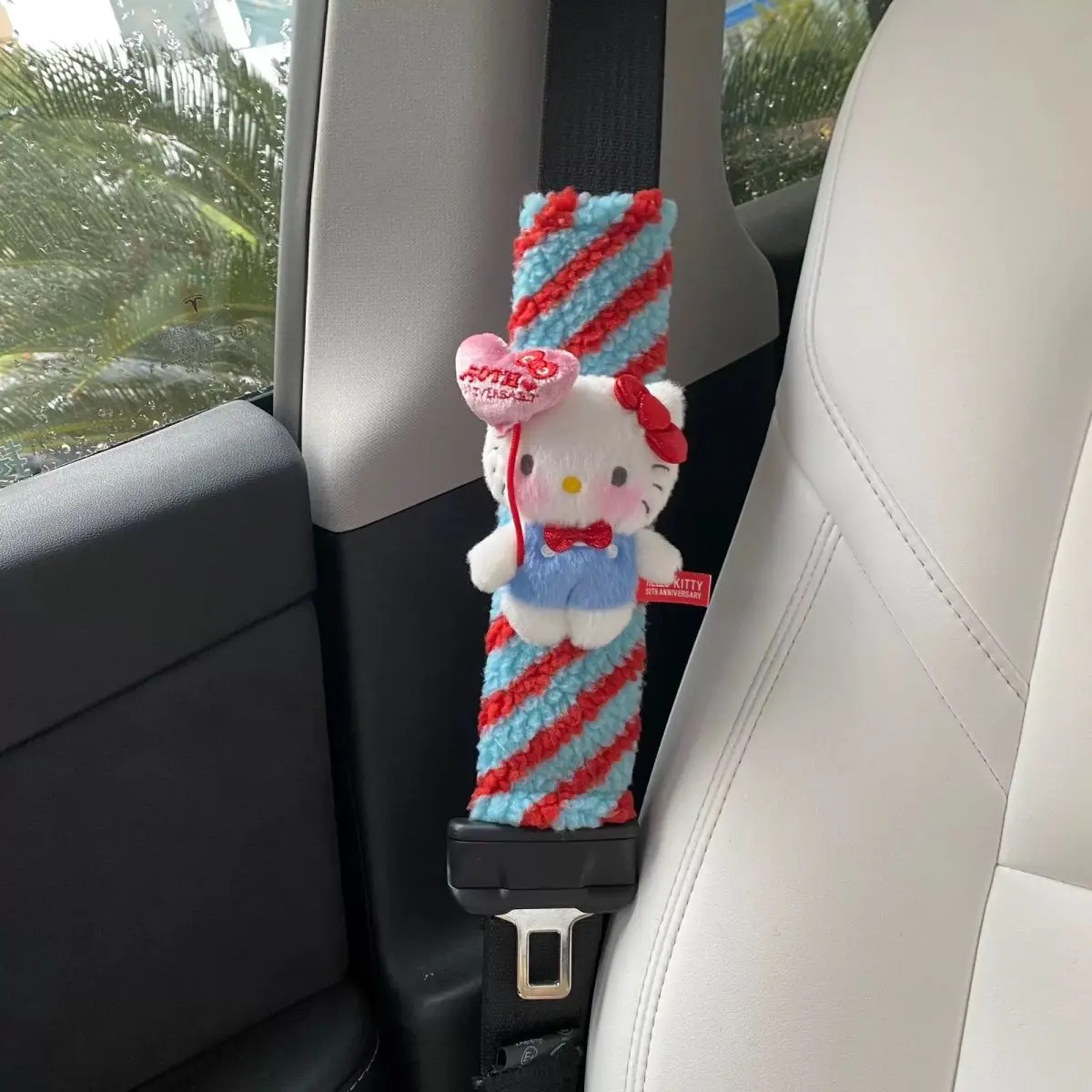 Miniso مرحبا كيتي غطاء حزام مقعد السيارة العالمي السيارات حزام الأمان يغطي الدافئة الكتف وسادة حامي أحزمة الأمان الكتف #6