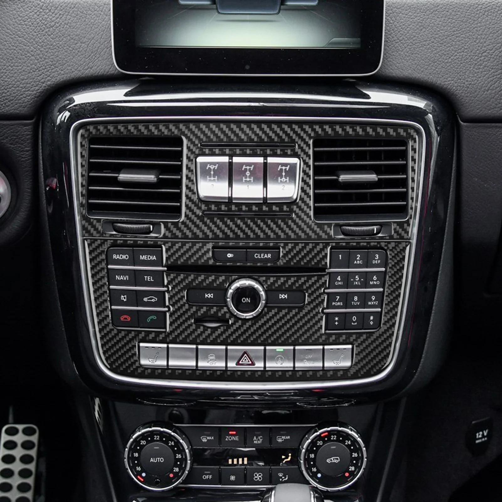 Headlight Door Handle Dashboard For Mercedes Benz G Class W463 2013-2018 Accessories Interior Carbon Fiber Cover Tuning Stickers 3