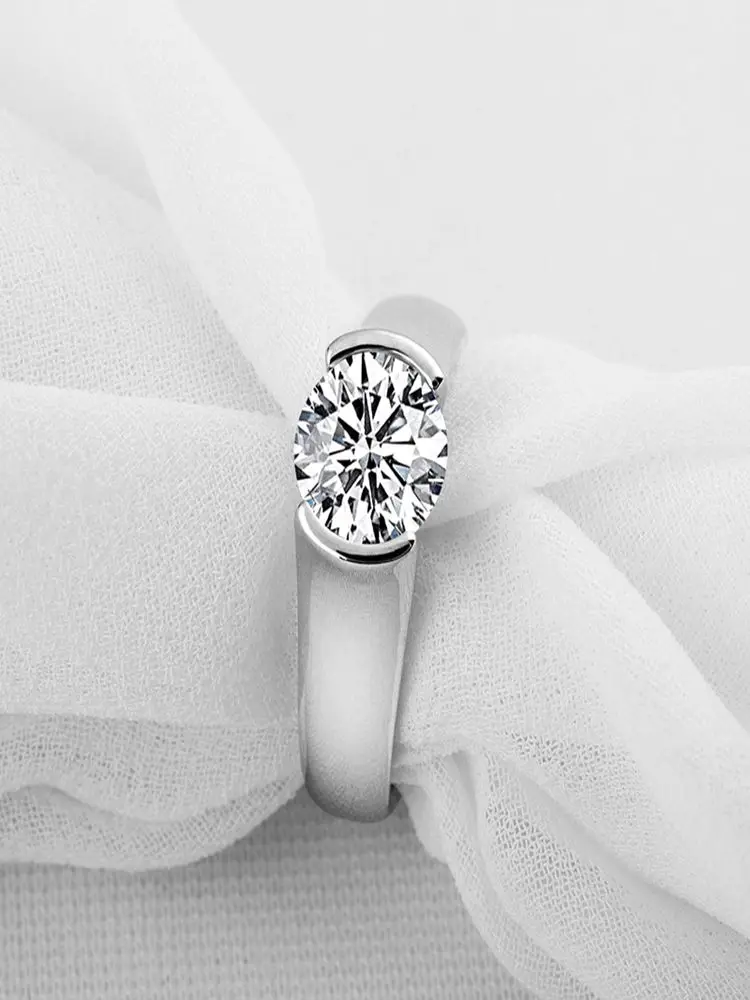RAPRGOLD GRA-zertifizierter runder 2-Karat-Moissanit-Ring für Damen und Herren, 925er Sterlingsilber, Ringe, Ehering, edler Schmuck, Geschenke, Anillos