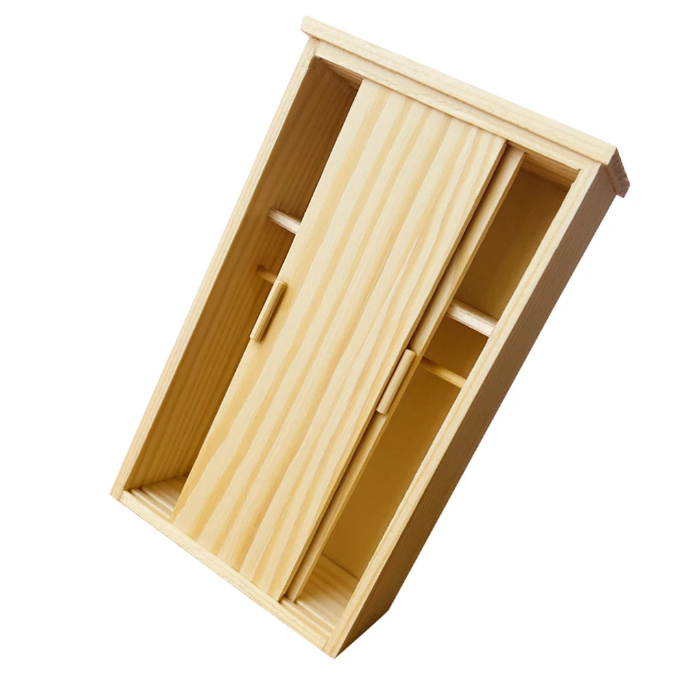 Maison armoire meubles petites Tables de chevet jardins féeriques accessoires jouet bois Mini maison de poupée armoire tables de nuit placard