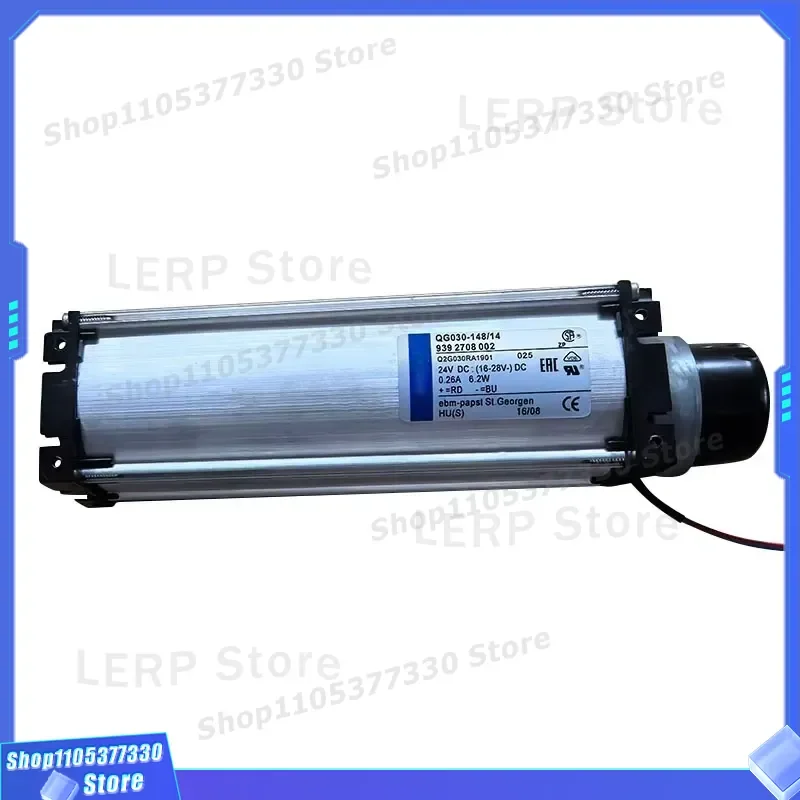 QG030-148/14 DC24V 6.2W Tangential Cross Flow Fan 148mm Air Circulation Blower for Medical Equipment Elevator System 0.255A