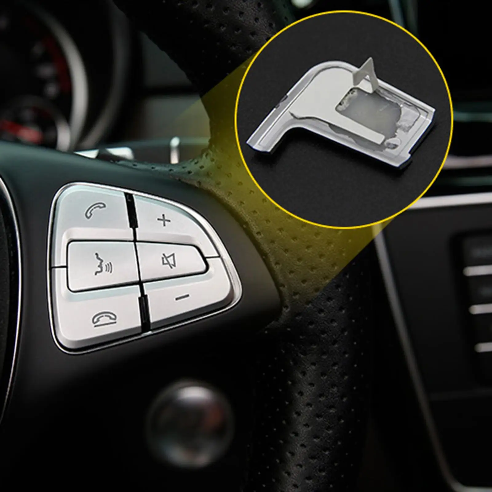 

Automobile Steering Wheel Button Cover Trims 12Pcs for GLC GLE GLS GLA CLA CLS Replacement Silver Spare Parts Premium