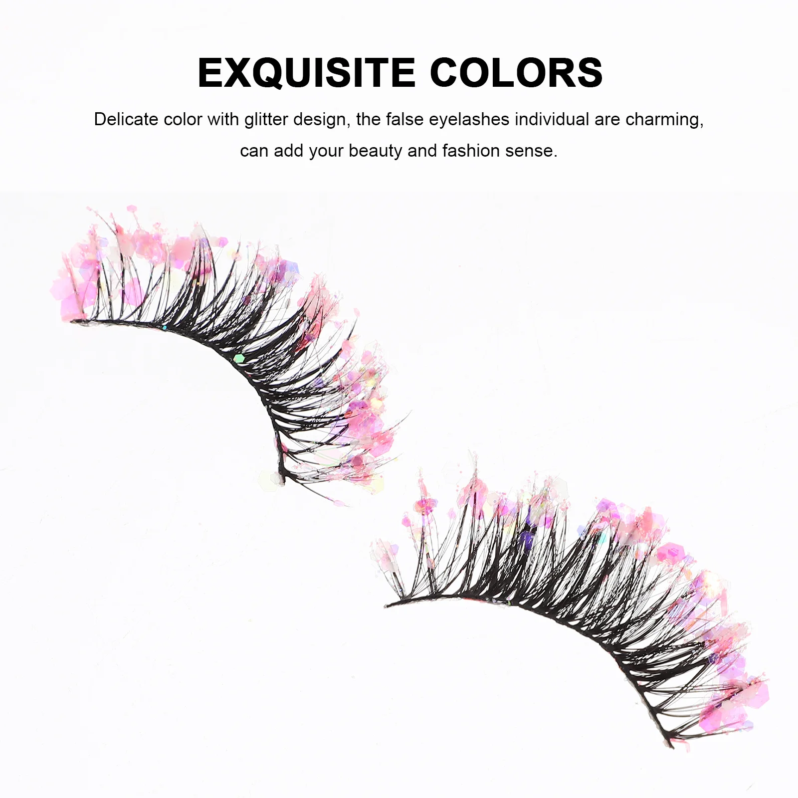 

3Pairs Individual False Eyelashes Lightweight Glitter Design Perfect for Stage Performance Shopping Birthday Ball Women Fashion