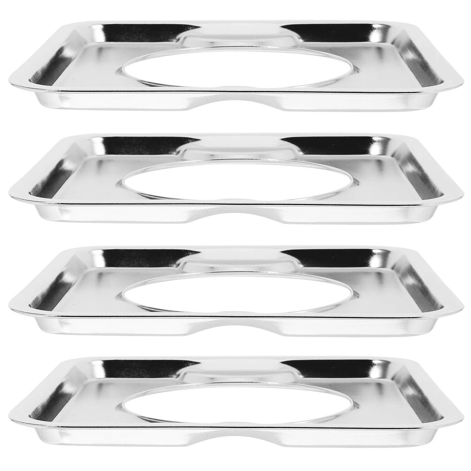 

4pcs Stainless Steel Square Range Pan Burner Covers Oil Splatter Proof Heat Resistant Liners Replacement Electric Range Covers
