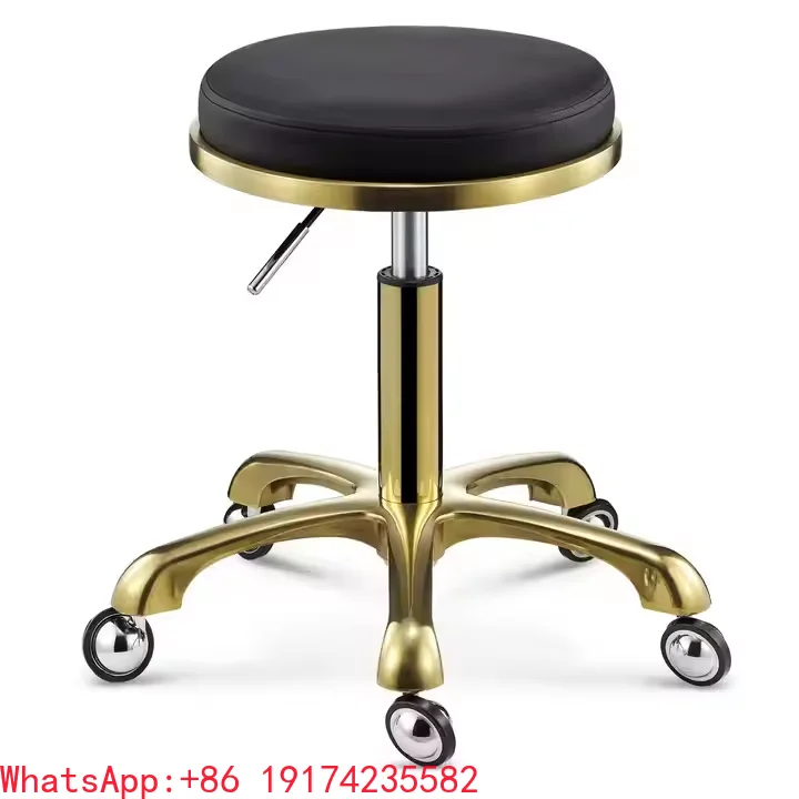 

High Quality Round Bar Stool with Pulley Feature Rotatable for Spa Beauty Salon and Barber Shop