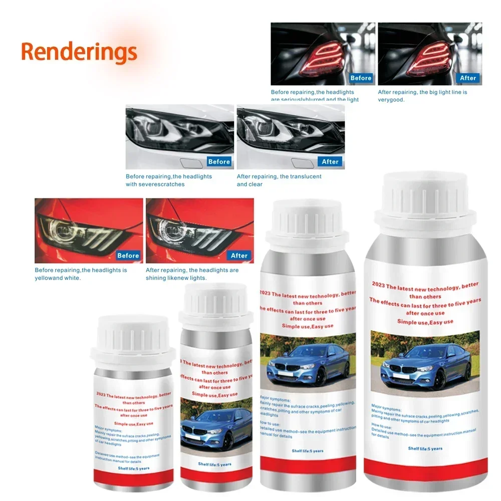 

800 мл жидкий полимер для фар, химический лак для ремонта фар, ремонтная жидкость, ремонт царапин, полировка, комплект для фар