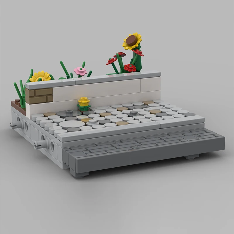 Street View Model MOC Building Bricks Street Corner Extension Left Site Modular Technology Gifts Holiday Assemble Children Toys