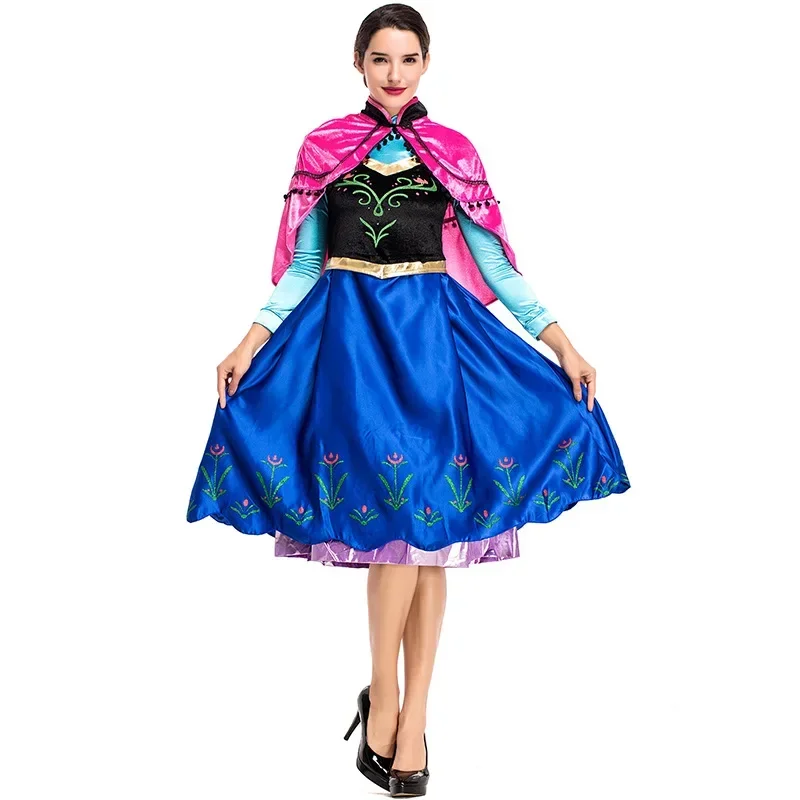 

Halloween Cosplay Costumes Adult Female Clothing Anna Princess Clothes Frozen Snow White Stage Performance Costume Dress