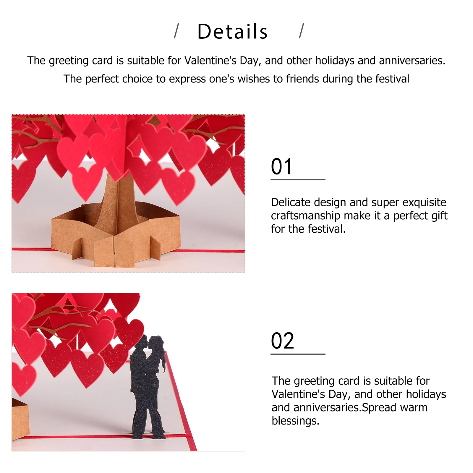 

3D Love Tree Greeting Cards Romantic Messages Valentine Day Anniversary Birthday Pop up Card Invitation Premium Paper
