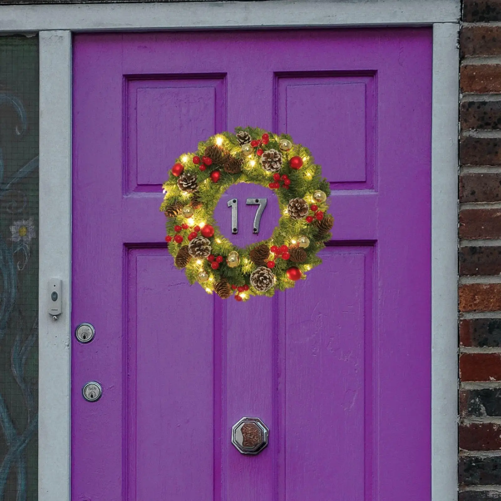 

Искусственный рождественский венок с огнями Рождественская коллекция Рождественский венок