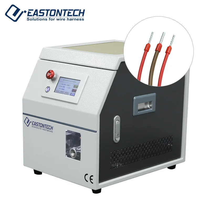 Insulated Terminal Crimping Machine EW-5010A-2 Vibrate Plate Feeding & Wire Stripping Cable Hexagon Shape Crimping Machine