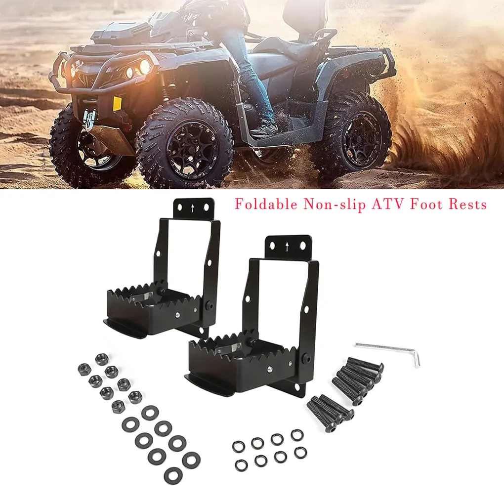 

Black Rear Passenger Foot Pegs Comfortable And Non-slide ATV Foot Rests For Ultimate Riding