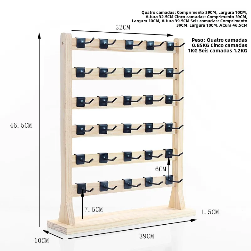 本物の木製多層ヘアピンカード紙フックイヤリングディスプレイスタンドジュエリーホルダーブレスレット収納ラッククリエイティブアクセサリーオーガナイザー