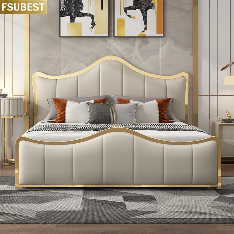 Hotel House Beds Frame Luxury Bed Frame Lit Cama Yatak Letto Letti Bedden Bedroom Furniture Sommier King Wooden Muebles