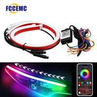 12V LED Daytime Running Lights APP Control RGB Turn Signal Light Car Headlight Decoration Ultra-thin Flexible Light Strip 2 Pcs