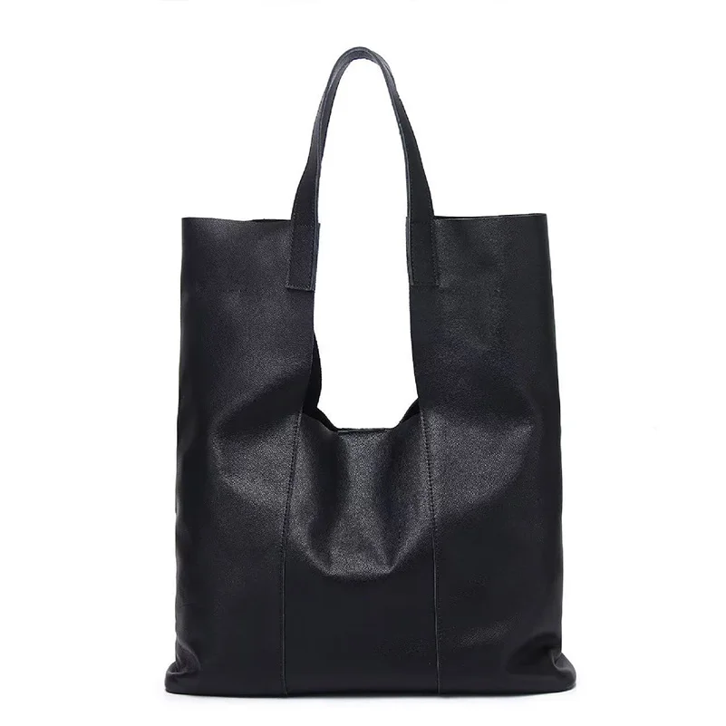 Genuine Leather Women\'s Bags New Korean Version Of The Handbag Casual Large Capacity  Shoulder Pack Niche Design Fashion Style