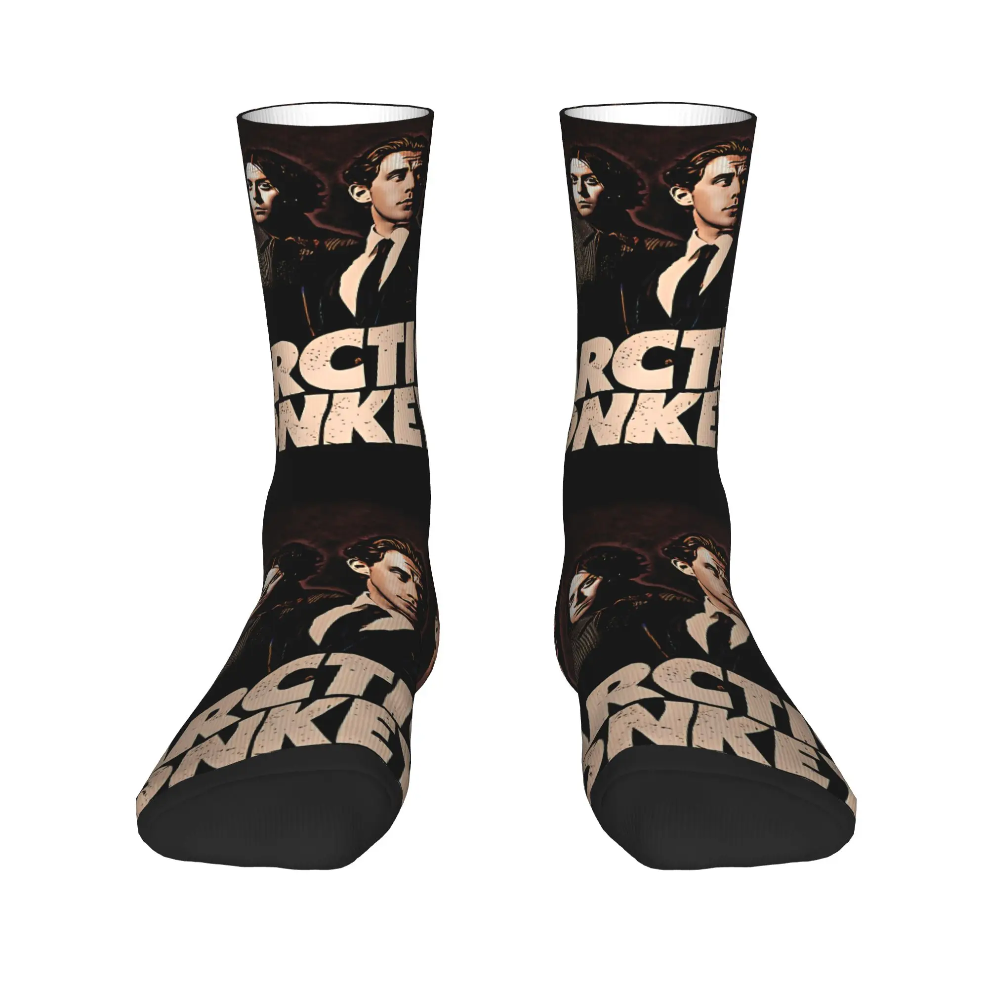 1 Pair Funny Crazy Sock for Men Classic Suit Photo Rock Music Hip Hop Harajuku Do I Wanna Know Happy Pattern Printed Sock