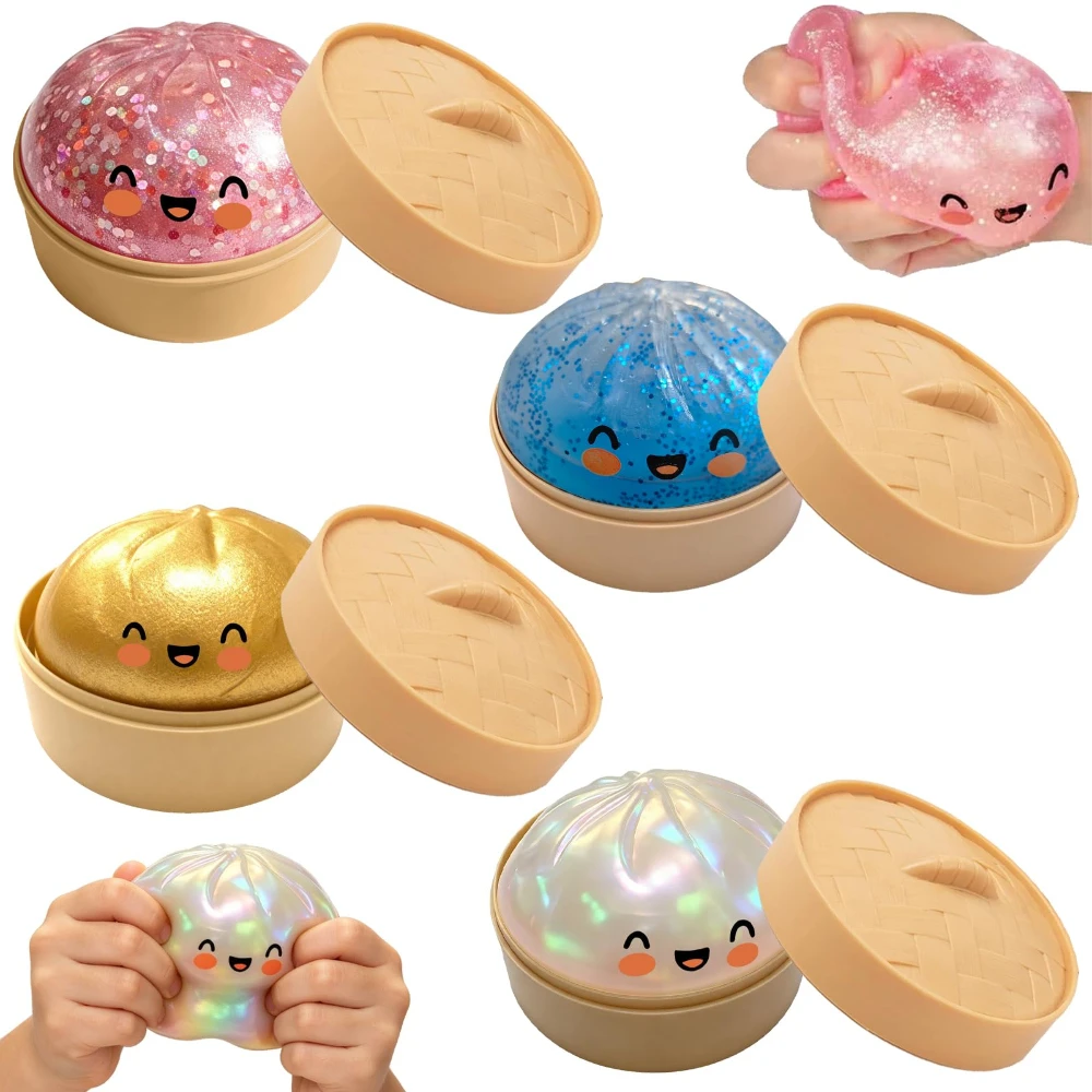 Simulation Flash Dumpling Pressure Ball, Slow Rebound, Soft Pinch Decompression, Office/Home Decor, Children's/Adults' Birthday