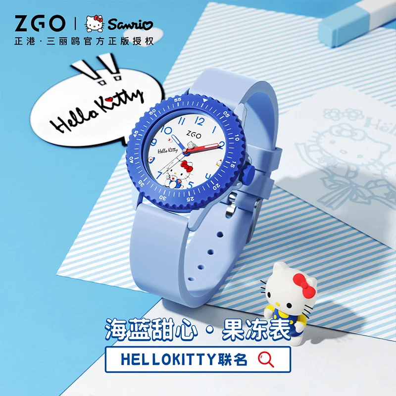 ZGO X Sanrio HelloKitty Children's Watches Cute Luminous Wristwatch Quartz Watch For Kids Girls Students Gift Box 2153