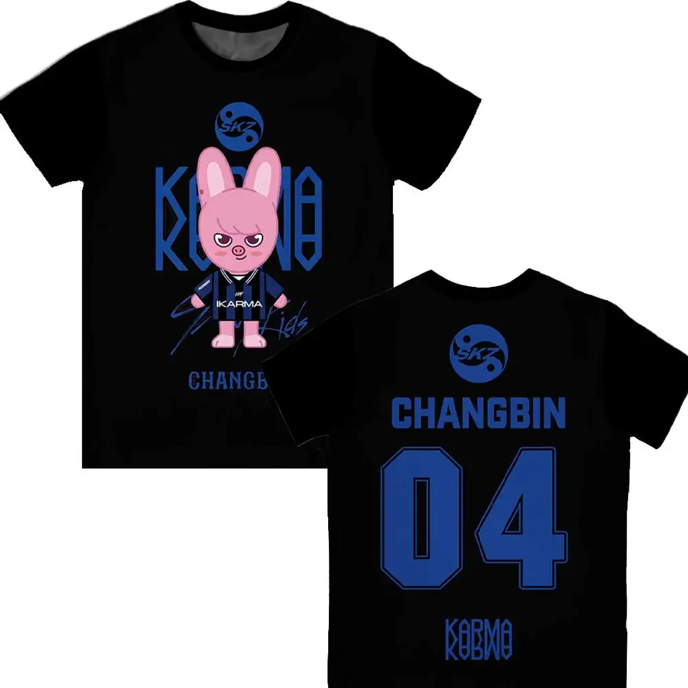2026 Neuer Stil Koreanische Pop-Mode KPOP KARMA Cartoon-Muster Harajuku Y2K Stil Atmungsaktives Sport-T-Shirt für Männer – Detail 12
