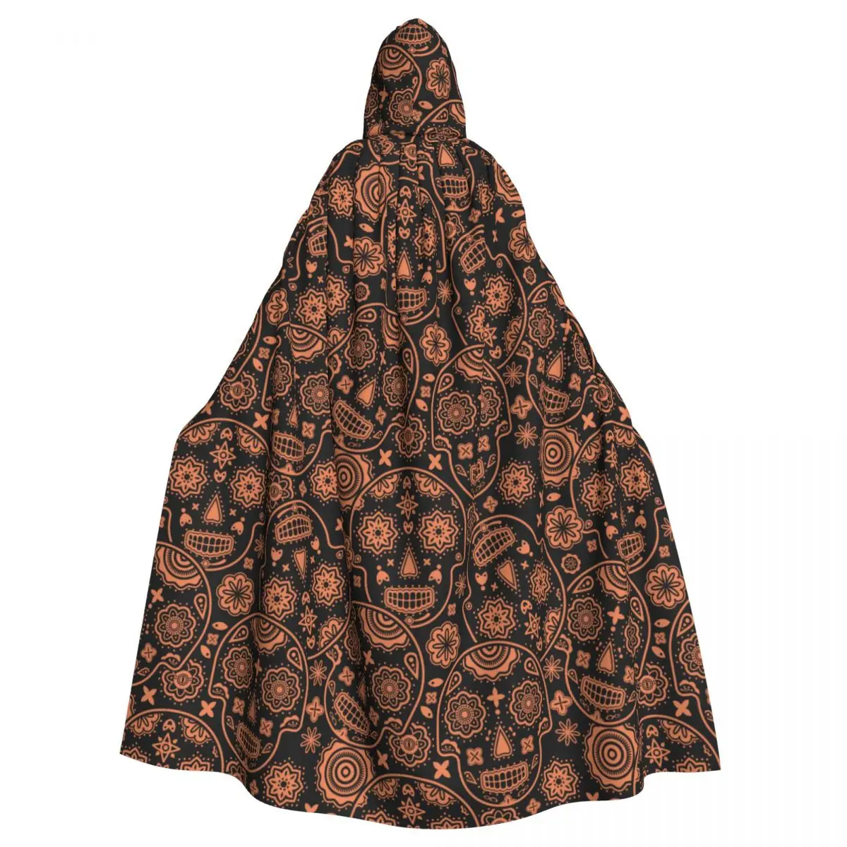 Sugar Skull Day Of The Dead Halloween Unique Cosplay Cloak Mexican Skeleton Hooded Cape for Women Men