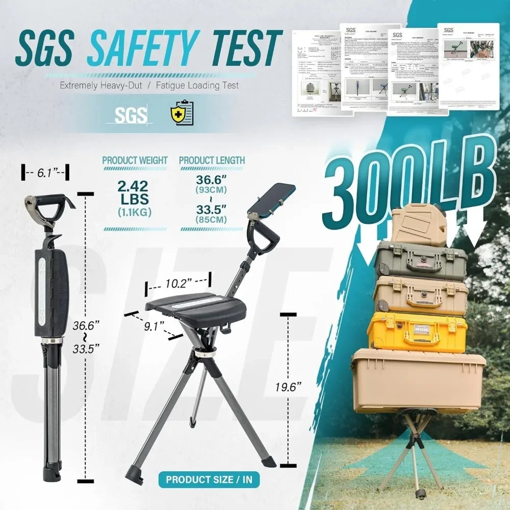 كرسي Ta-Da Series 2 PRO، عصا المشي لمسافات طويلة المحمولة للرحلات، عصا المشي القابلة للطي مع مقعد، عصا المشي مع كرسي، تشا قابلة للطي #4