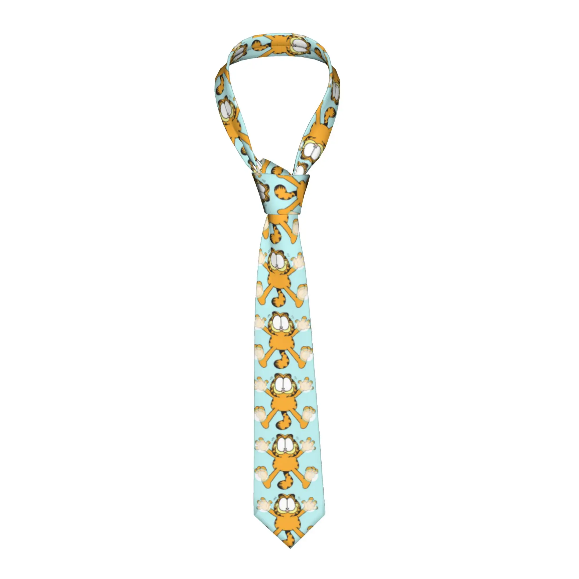 Neckties Garfields Men Women Silk Polyester 8 cm Classic Neck Ties Funny Cat for Mens Suits Accessories Cravat Wedding Office