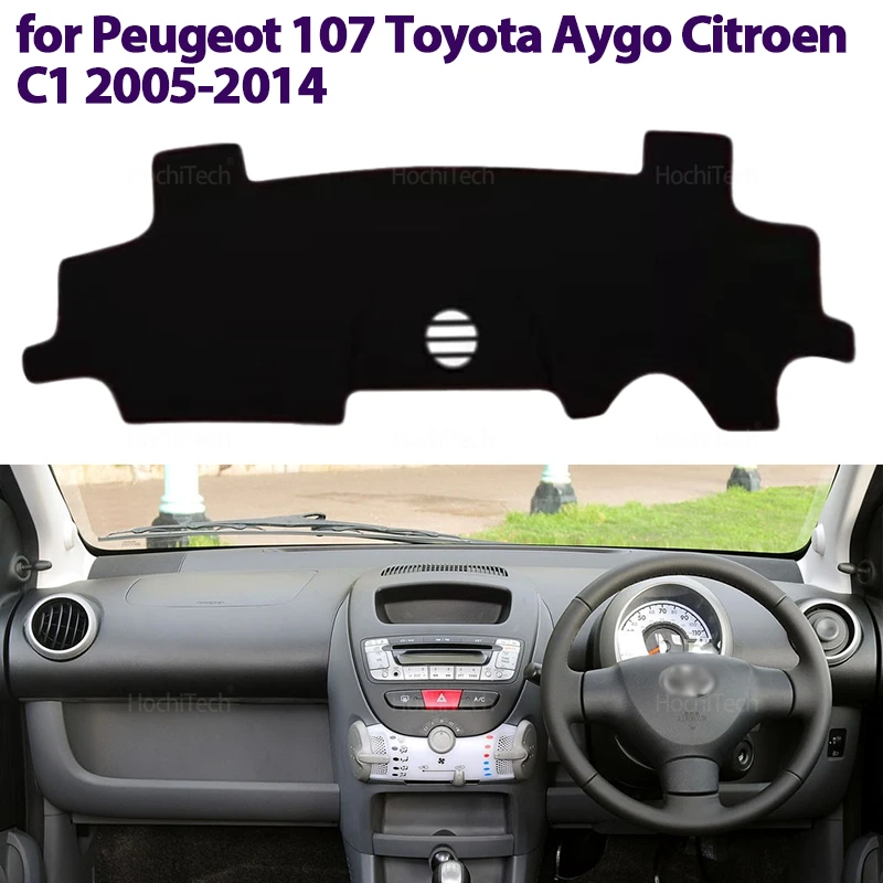 Dashboard Cover Protective Pad For Peugeot 107 Toyota Aygo AB10 AB20 AB30 2005-2014 Dash Board Sunshade Anto-UV Carpet