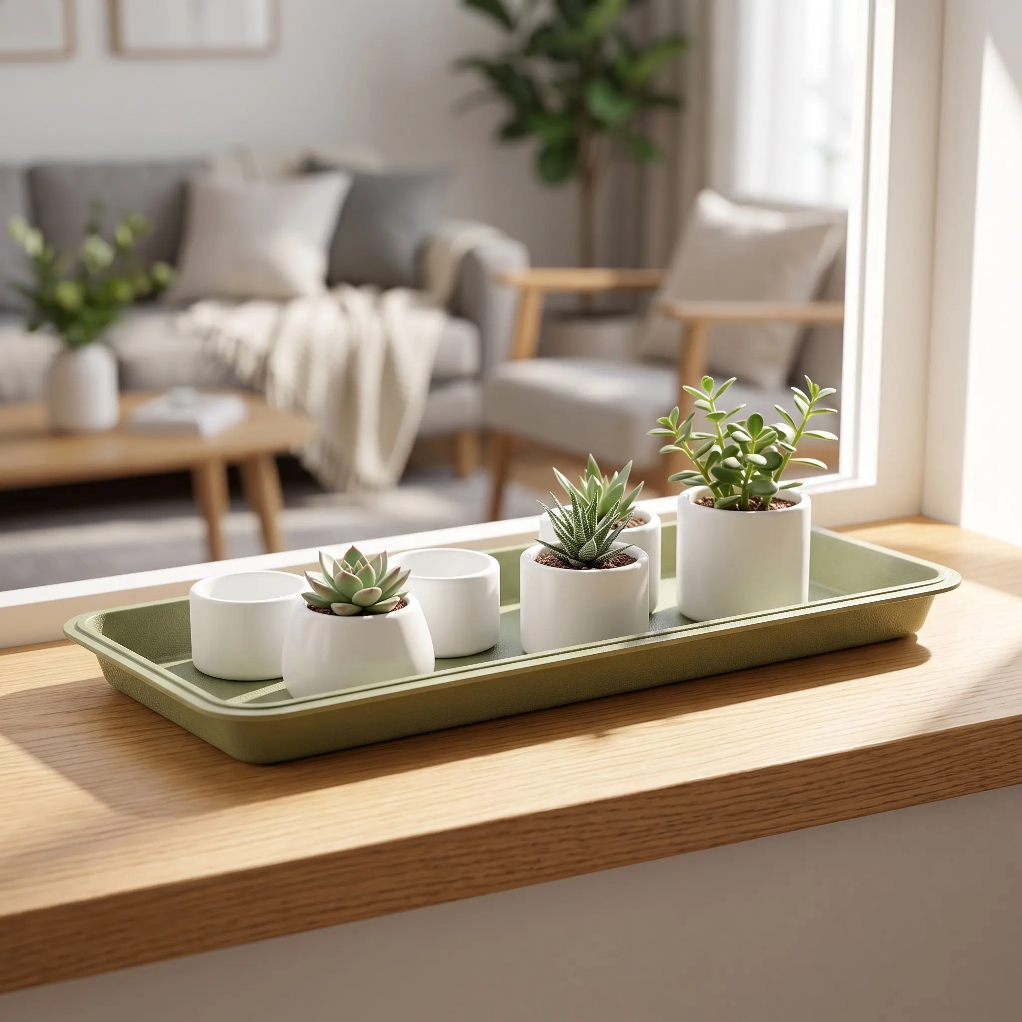 Rectangular Plastic Plant Drip Tray Flowerpot Saucer Indoor Plants Window Sill Succulents Seedling Nursery Home Office