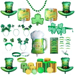 Saint Patrick's Day Decorations Lucky Irish Shamrock Clover Headwear Headband Glasses Baby Shower St Patrick Theme Party Decor