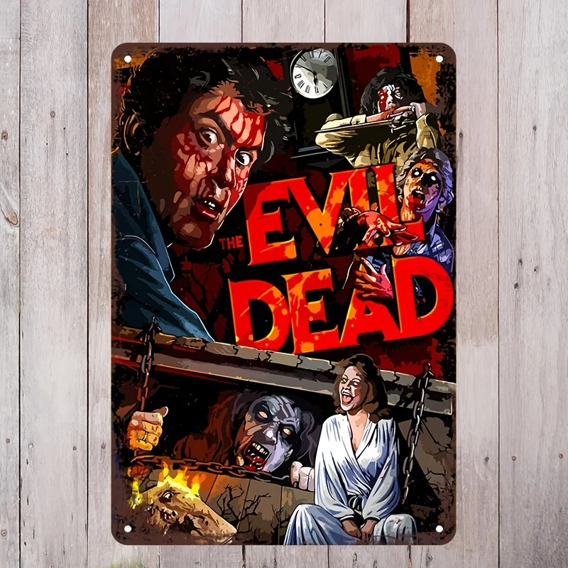 Room Decor  Evil Dead Vintage Metal Tin Sign,  Aluminum Wall Art, Retro Home Bedroom Garage for Man Cave Decor, Movie Poster Pla