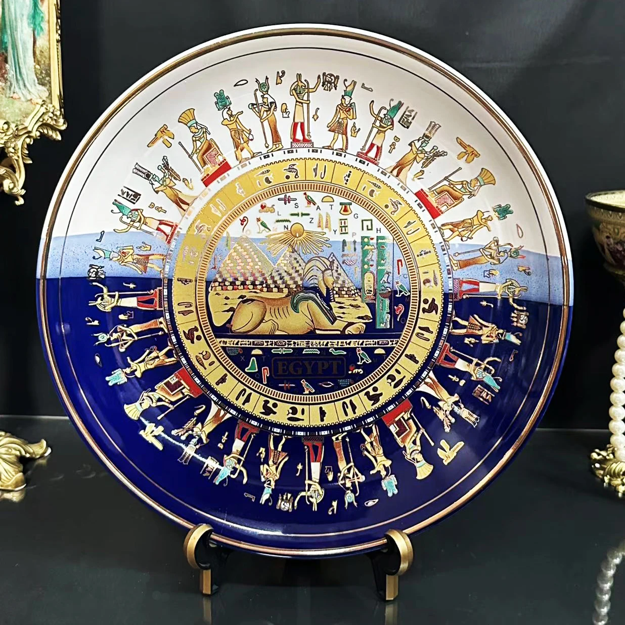 

Retro Egyptian Porch Restaurant Living Room Decoration Plates Can Be Used as Dinner Plates for Dinner Steak Plates Holiday Decor