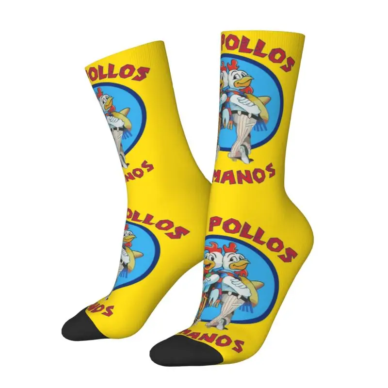 Distressed Breaking Bad Men's Crew Socks Unisex Funny Los Pollos Hermanos Spring Summer Autumn Winter Dress Socks