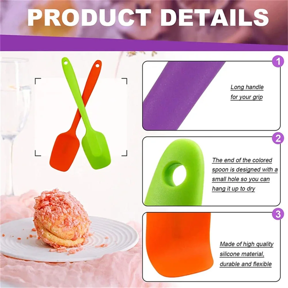 Silicone Spatula Cream Spatula High Temperature Resistant Non-stick Spoon Kitchen Baking Accessories and Tools 1Pc