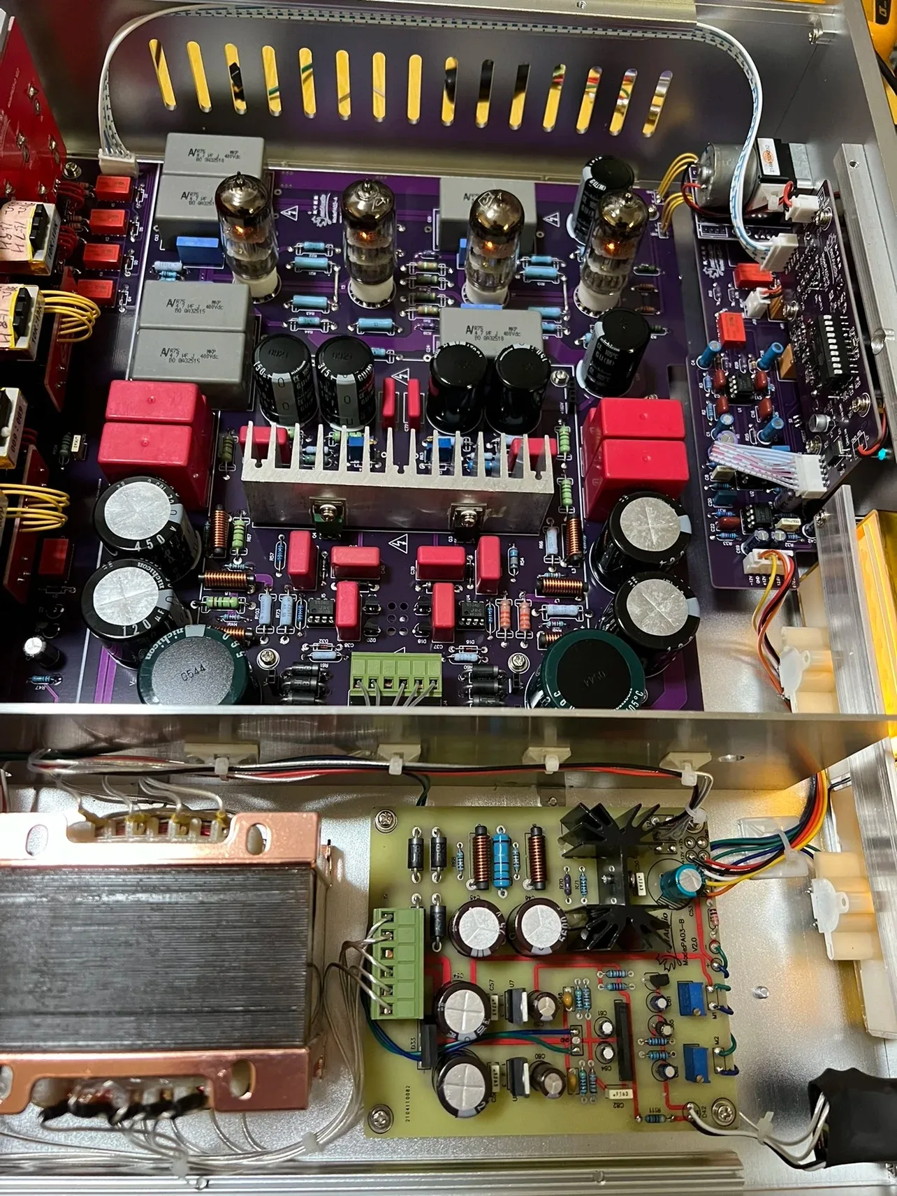 Preamplificador de tubo electrónico de PA-03MK2 de alta gama, con control remoto + condensador de acoplamiento 6N11 + AV MKP, circuito LS22 de búsqueda de Audio, RCA + XLR