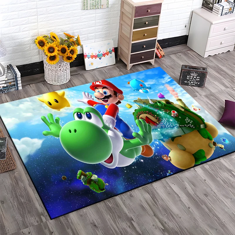 3D Cartoon M-Mario-Bros Game HD Rug Large Carpet Area for Living Room Kid Bedroom Sofa Kitchen Decorate Child Non-slip Floor Mat