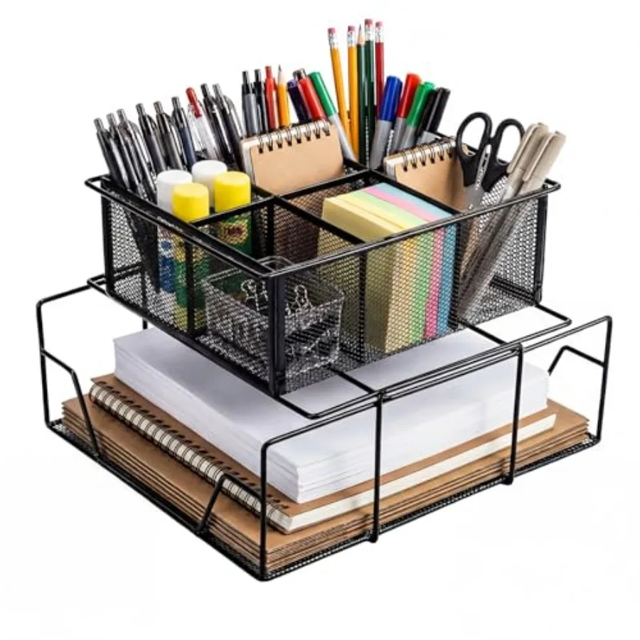 

Металлическая корзина-органайзер Black Team Material Caddy 11.25 x 12.5 дюймов для хранения на столе в классе, для учителей, для учебных принадлежностей
