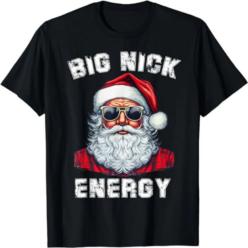 

CX 2025 Men's Summer Big Nick Energy Funny Santa Christmas Printed Casual T-Shirt04195