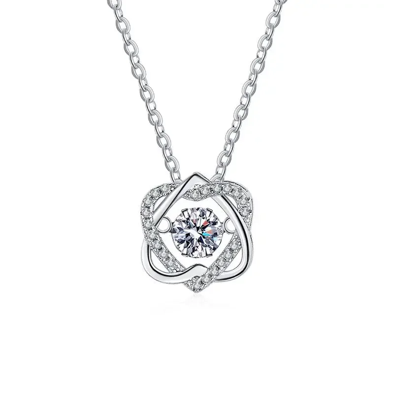 Espumante Moissanite Colar de Pingente para Mulheres, Real 0.5ct Cor D, 100% 925 Sterling Silver, Festa de Casamento, Jóias Finas