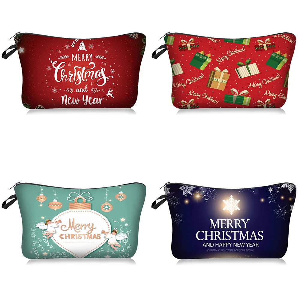 2023 New Year Merry Christmas Decorations Santa Print Cosmetic Bag Christmas Gift Xmas Noel Kerst Natal Navidad Ornaments