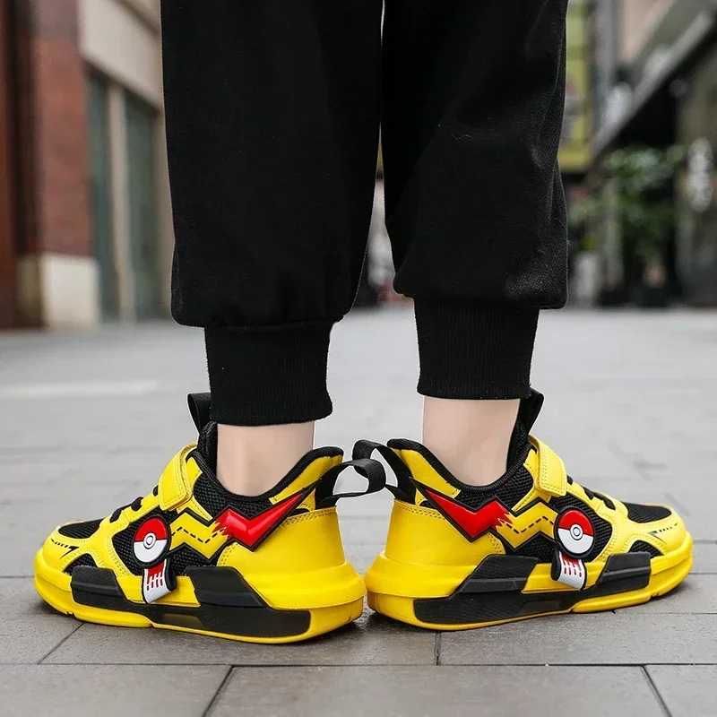 Kid Casual Sneakers Pikachu Children Cartoon Sports Shoes Boy Girl Student Running Shoe Breathable Lightweight Size EU28-39