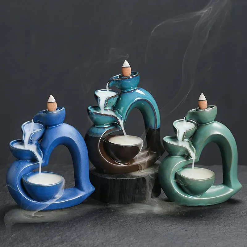 burner has both sides, creative European and American love Valentine's Day sandalwood backflow incense burner ornament