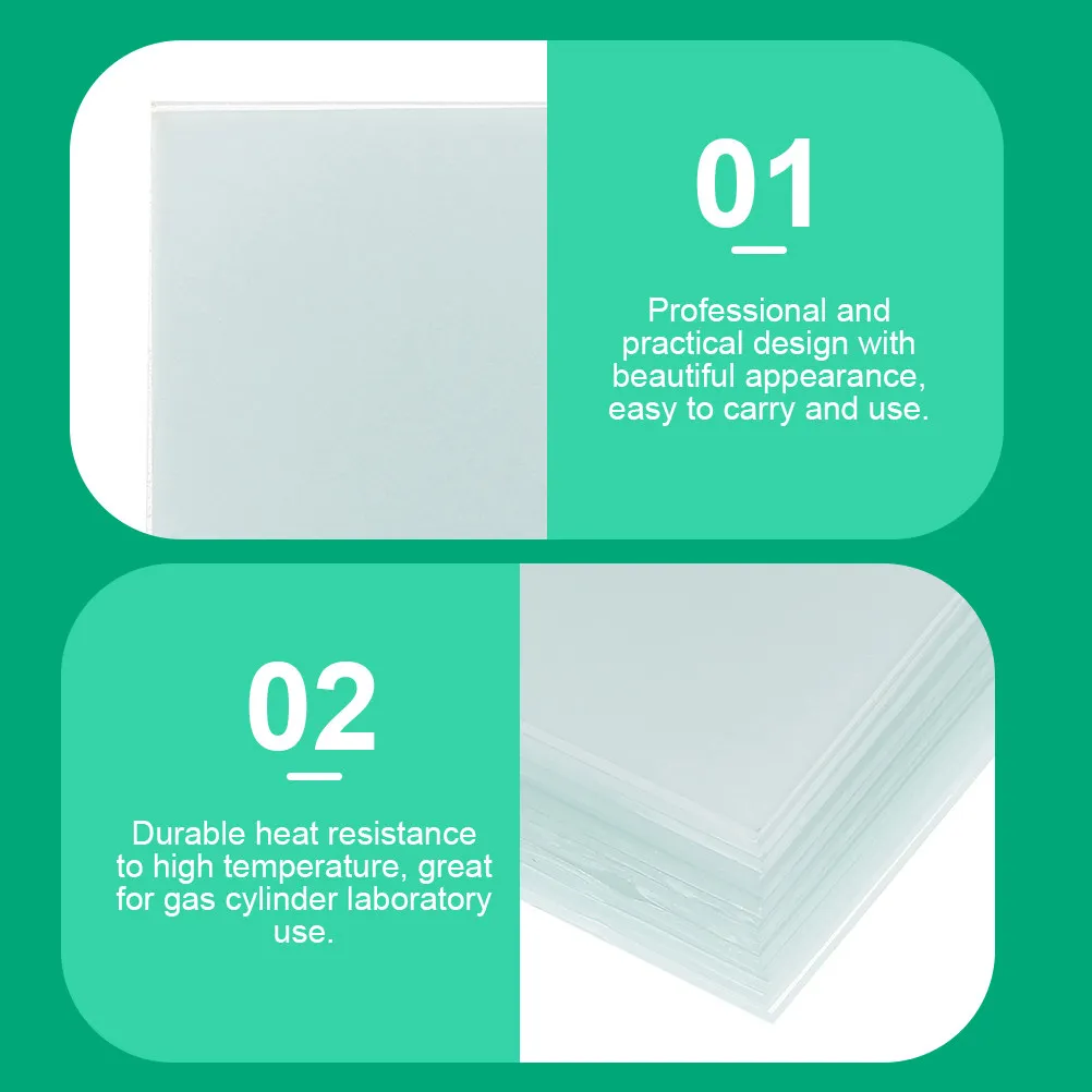 12Pcs Gas Collecting Bottles Frosted Glass Sheets Sealing Glass Sheets for Gas Cylinder Laboratory Chemistry Physical
