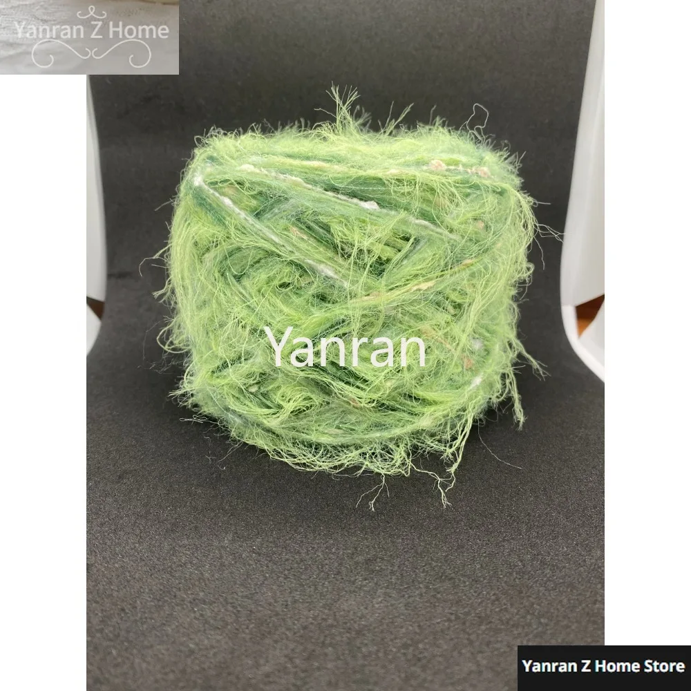 New 50g Green Hand Mixed Yarn Autumn And Winter Girl Fresh Long Mink Fur Mixed Yarn Bag Scarf Crochet Knitting Cotton Yarn