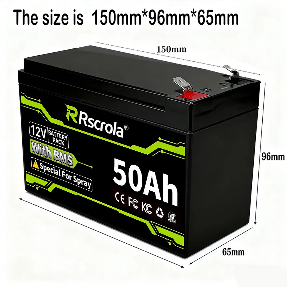 12V 20-50Ah Rechargeable Lithium Battery Pack Multi-purpose Power Supply for Garden Sprayer Portable Speaker Outdoor Camping