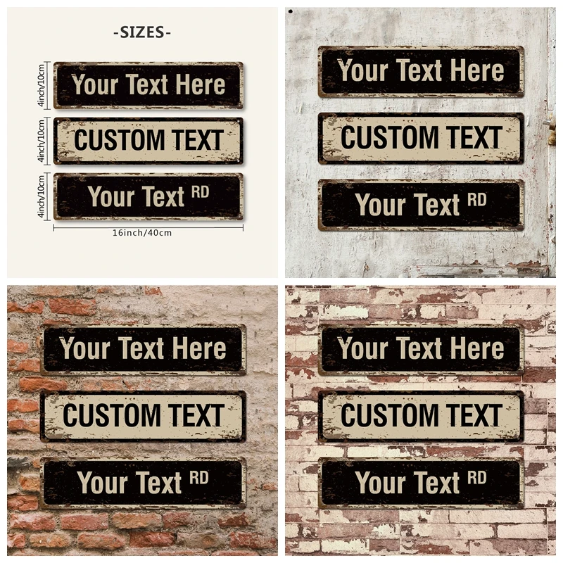 

1pc Custom Street Sign, Personalized Metal Sign For Office Workplace Home Yard Road, Custom Your Text Signs for Outdoor