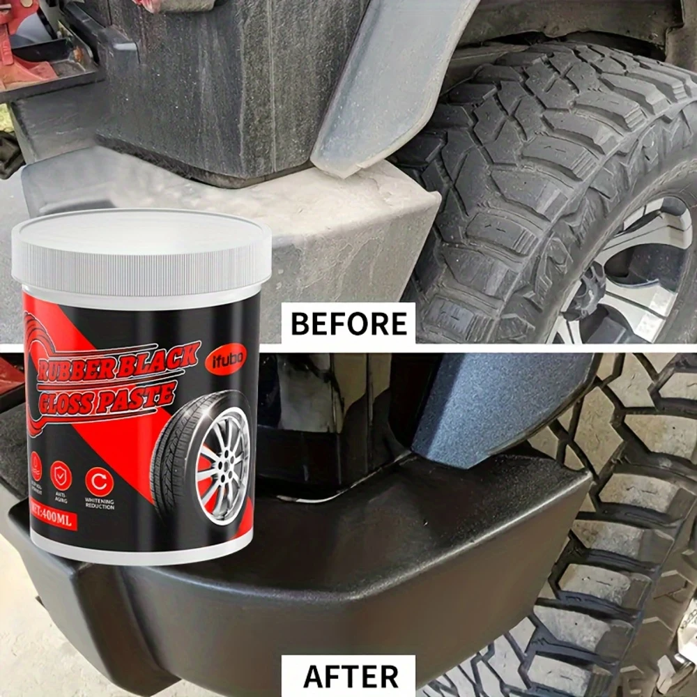 

IFUBO 400 мл Высококачественная восстанавливающая паста для пластика и резины, черная глянцевая, для ремонта внешнего и внутреннего обшивки автомобиля от выцветания и окисления