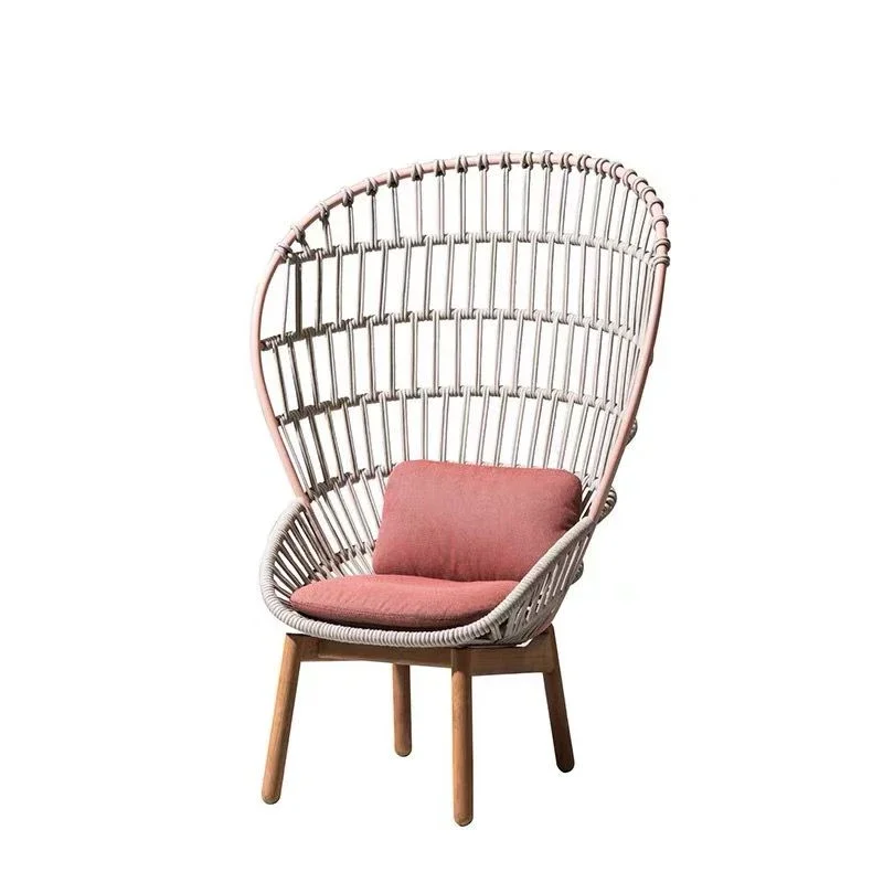 

Outdoor Balcony Rattan Chair Sofa Single Rattan Table and Chair Small Chair Lazy Bird's Nest Recliner